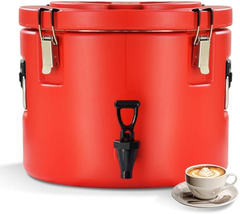 Carivia 20L/5Gal Insulated Beverage Dispenser, Ice & Hot Drink Dispenser with Spout Spigot and Portable Handles,Thermal Hot and Cold Drink Server Dispenser for Restaurant Drink Shop