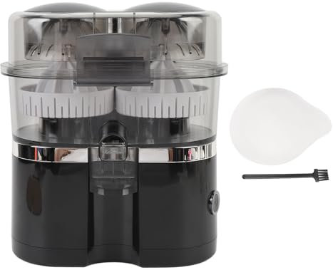 Exprimidor eléctrico de cítricos de doble cabezal, exprimidor portátil, exprimidor eléctrico de cítricos para naranja, limón, kiwi, uva y pomelo (Black)