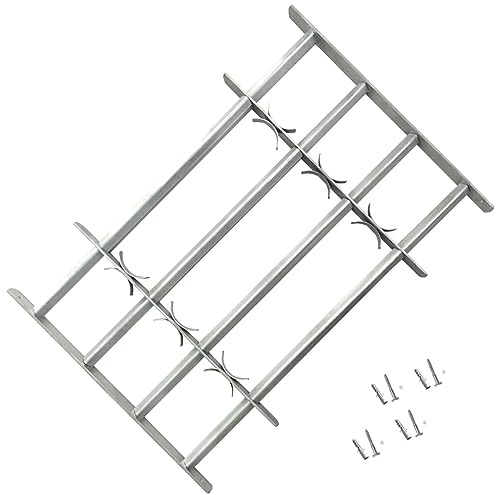 Xichuzi Fenstergitter Verstellbar mit 4 Querstäben, Fenstergitter Einbruchschutz, Fenstergitter Sicherheit, Kellerfenster Gitter, Fenstergitter Einbruchschutz Aussen, 1000-1500 mm