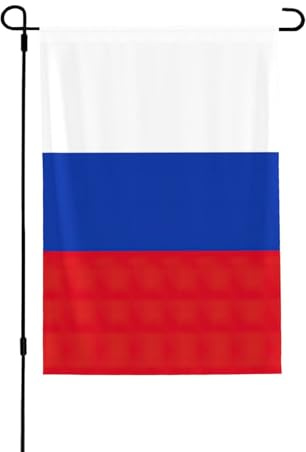 Señal de patio con bandera rusa, doble cara, duradera, 71,1 x 101,6 cm, para decoración de temporada