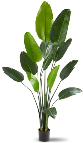 tectake® Plante Artificielle Oiseau du Paradis 180cm Fausse Plante Interieur Arbre Vert Arbre Artificiel Décoration Maison idéal pour Décoration Salon Chambre Cuisine Dressing Chambre Enfant Bureau