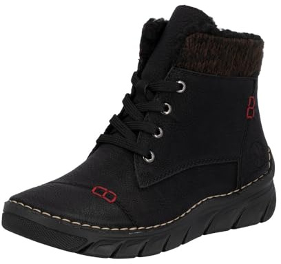 Rieker Donna 55031 Stivali stringati, nero, 38 EU, Nero, 38 EU