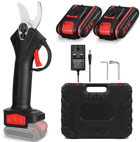 Forbici Potatura a Batteria 2-25 cm con 2 Batterie da 21V e Comoda Valigetta, Cesoie Elettriche portatile, adatte per potatura, giardinaggio, alberi da frutto