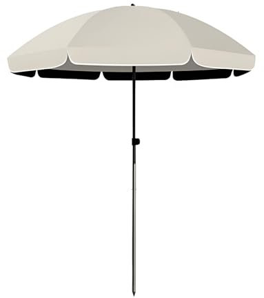 Générique Parasol de Jardin Portable 200/240cm, Parasol de Plage Inclinable pour Extérieur Réglable en Hauteur, Protection UV pour Plage, Piscine(Beige,200cm/6.5ft)