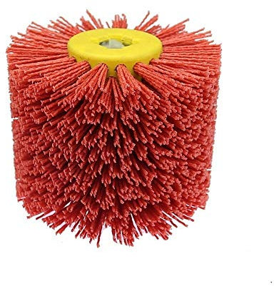 CEHJZQRPL Cepillo de rueda Cepillo de rueda de alambre de nailon Cepillos de tambor de alambre abrasivo Desbarbado Pulido Rueda de pulido for muebles Adaptador de amoladora angular de madera Herramien