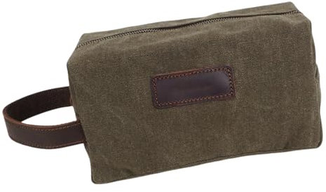 Axrrl Herren -Toilettenbeutel Canvas Reißverschluss Kupplung, Große Kapazitäts -Reisebeutel Mit Glattem Reißverschluss Für Den Täglichen Außengebrauch,Brown2