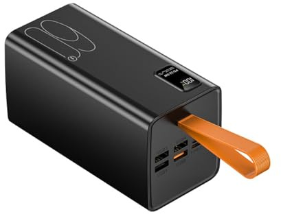 Gaowangyi Batterie externe 120 W Charge rapide 60 000 mAh Chargeur portable USB C Charge rapide 4 ports avec affichage numérique LED Compatible avec ordinateurs portables, téléphones portables Power