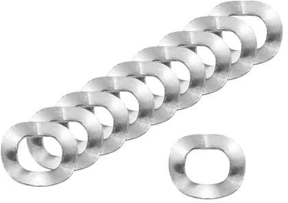 sourcing map Arandela de resorte ondulado, 100 piezas de 0.25 x 0.12 x 0.000 pulgadas (ODxIDxT) – Arandela curvada de acero inoxidable 304 para tornillo y juntas onduladas para maquinaria (plata)