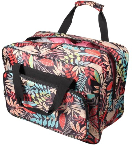 Sac pour machine à coudre capacité 46 x 23 x 32 cm Tissu Oxford portable Plusieurs poches Étanche Machine à coudre Fil Ciseaux Aiguilles Mètre ruban Sac de voyage Trousse de toilette, rouge