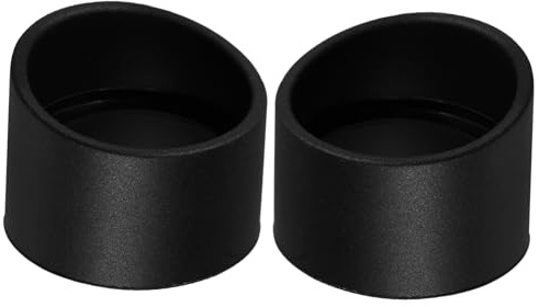 Hohopeti 2 Pcs Rubber Eye Shield Eyepiece Cover Microscope Eye Guards Cups for Binocular and Trinocular Stereoscopic Microscopes Black, Protective Caps for Laboratory and Educational Use