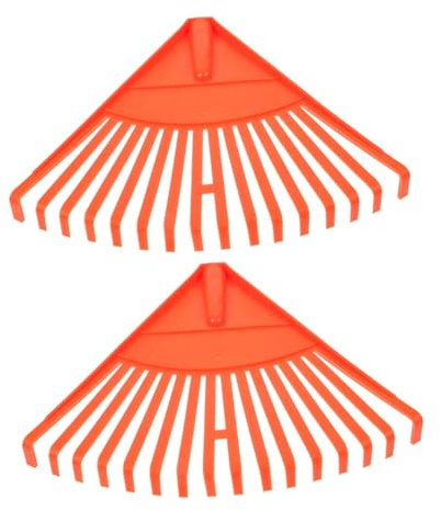 Outanaya Rastrillos para Césped y Hojas Resistentes 16 Dientes 2 Unidades Naranja Herramientas Manuales De Jardinería Hogar Jardín Limpieza Hojas y Césped Artificial