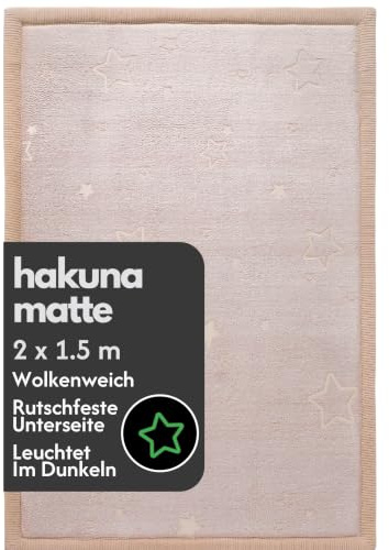 Premium stor lekmatta i korall sammet 170 x 120 x 2,5 cm – högdensitets minnesskum matta – snygg lekmatta för golv med halkfri baksida för krypning, mjuk lek och magtid – lättvårdad matta