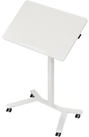 Krankentisch, Beistelltisch für Kranken- und Pflegebetten, tragbarer Laptop-Schreibtisch, Mobiler Computertisch/Beistelltisch, für Sofa, Bett oder Büro(White)