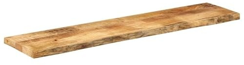 Eleganz Mesa de madera de mango maciza, 160 x 40 x 2,5 cm, con borde de árbol, acabado natural para decoración rústica