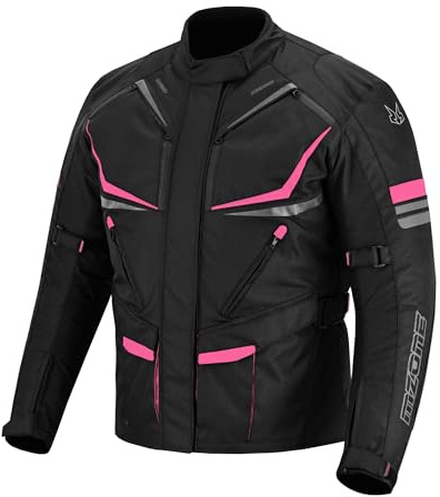 outletMOTARD Chaqueta Moto Mujer 4 Estaciones Impermeable y Transpirable con Protecciones Incluídas y Forro Extraíble