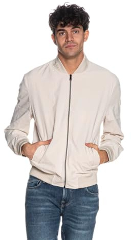 GUESS Uomo Giacca Bomber M6RL09WJ362 Poliestere Beige XL
