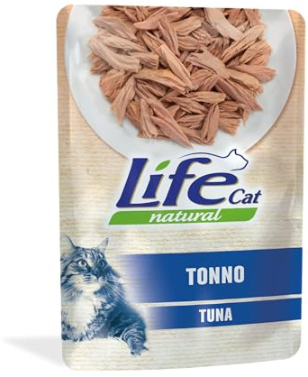 Life Natural Cat Buste Cibo Umido per Gatti 12 x 70 g (840 g) – Ingredienti Naturali, Cotto al Vapore, Senza Conservanti e Coloranti (Tonno)