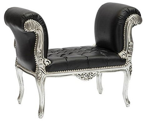 MAXIOCCASIONI Sofa Barock Silber und Schwarz