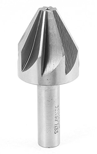 Aexit Broca de 32 mm de diámetro, 60 grados, vástago recto, (model: K8249OIV-2927LP) chaflán, fresadora, avellanador