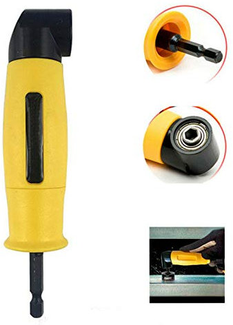Right Angle Drill 1/4 Hex Handle Right-Angle Attachment 90 Degree Corner Angle Drill Adaptor Chuck Screwdriver Driver Extension