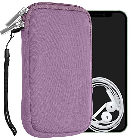 kwmobile Handytasche für Smartphones M - 5,5 - Neopren Handy Hülle Lavendel - Handy Tasche 15,2 x 8,3 cm Innenmaße
