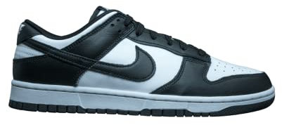 Nike Herren Dunk Low Retro Sneaker, Weiß Schwarz und Weiß, 42.5 EU