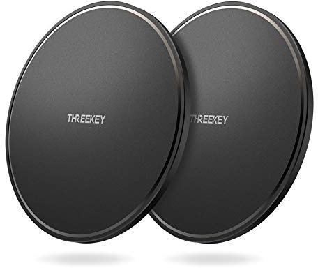 THREEKEY Caricabatterie wireless 10 W Qi Charging Pad, caricatore a induzione compatibile con iPhone 16/15 Pro11/11 Pro/XS/XS Max/XR/X /8/8 Plus, Samsung Galaxy S10/S9/S9+/S8/S8+/S6, Huawei Mate, Nero