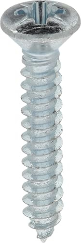 Restagraf - Vis à Tôle - Tête Fraisée Bombée Pozidrive - Acier Zingué Blanc - Standard DIN 7983 - Fixation Carrosserie - Réf. 625 - Sachet de 40