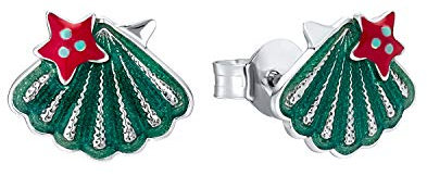 Prinzessin Lillifee Ohrstecker 925 Sterling Silber Mädchen Kinder Ohrschmuck, 0,8 cm, Türkis, Muschel, Kommt in Schmuck Geschenk Box, 2031162