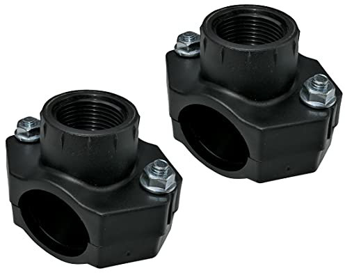 Aerzetix - C51886 - Set di 2 - Collare di Presa per Tubi Ø32 - Filettatura 3/4'' - con 2 bulloni - Fascetta di derivazione per Tubi secondari