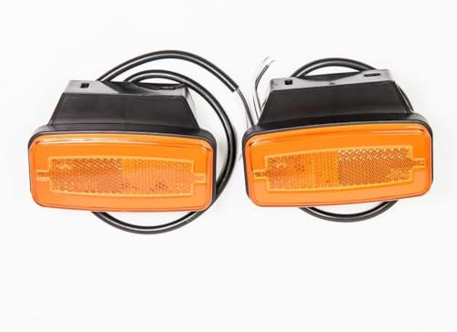 Begrenzungsleuchten Anhänger LED 12V 24V NEON - Begrenzung Markierungsleuchte - orangefarbene Positionsleuchten - Sparset Positionsleuchte 2 Stück - Umrissleuchten für Autobus, LKW, PKW, Wohnwagen