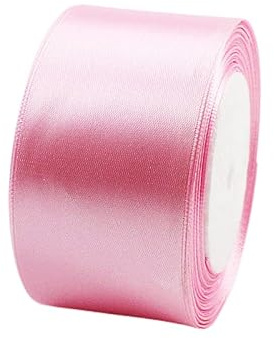 Satinband Mittelrosa 50mm, 23 Meters Dekoration Präsent Geschenkband breit Schleifenband, Stoffband für kleid Hochzeit, Taufe und Geburtstag Geschenke,Satin Dekoband, Deko Band Geschenkverpackung