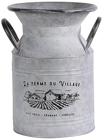 SUNNYDAYS GARDEN & METAL LA FERME DU VILLAGE POT A LAIT AVEC POIGNEES D18CM X H26CM