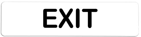 Becral® - Señal adhesiva de PVC EXIT | Placa puerta EN INGLÉS | Señal informativa | Cartel Puerta 200X50mm