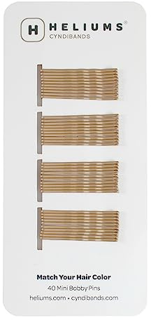 HELIUMS kleine Haarklemmen – Dunkelblond – gewellt 3,8cm Mini Bobby Pins für Damen & Kinder – Haarnadeln passend zu Deiner Haarfarbe – 40 Stück