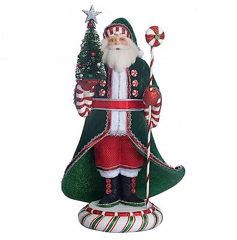 GOODWILL Weihnachtsfigur Weihnachtsmann mit Zuckerstange aus Harz, „Katherine's Collection“