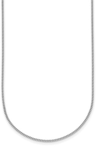 Panzerkette aus 14 Karat Weißgold, 1,2 mm, 46 cm, Schmuck für Damen, One Size, Gold Metall Weißes Gold, Kein Edelstein