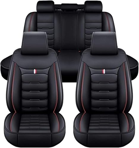 ULMANI Full Set Auto Sitzbezüge für BMW E91 3 Series Touring 318i 320i 318d 320d, Airbag kompatibel, wasserdicht, komplett vorne und hinten Schonbezüge (Color : Black-Red)
