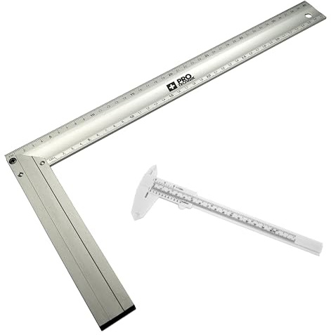 Anschlagwinkel 400mm Zimmermannswinkel Aluminium Tischlerwinkel 40cm Winkel-messer Schreinerwinkel. Inklusive 150mm Messschieber!