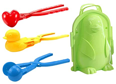 Muzrunq Snowball Maker Tool Kit Schneeform Ente Love Heart Penguin Snowball Maker Clip Schneeform Outdoor Spielen Spielzeug für Kinder und Erwachsene Kampfspiele 4pcs
