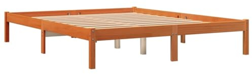 vidaXL Bed Frame without Mattress Wax Brown 150x200 cm King Size Solid
