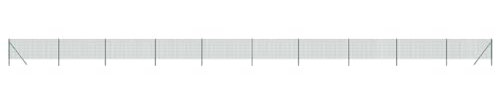 vidaXL Maschendrahtzaun, Gartenzaun mit Pfosten Zubehör, Drahtzaun Zaun mit PVC-Beschichtung, Metallzaun Komplettset, Grün 0,8x20m Verzinkter Stahl