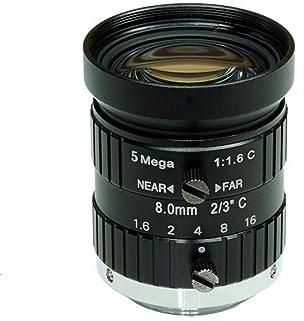 HD C-Mount 8mm Objektiv 2/3 F1.4 FA Machine Vision Festbrennweitenobjektiv 5MP Industriekamera manuell Iris CCTV-Objektiv Geringe Verzerrung Hochauflösende Bildgebung