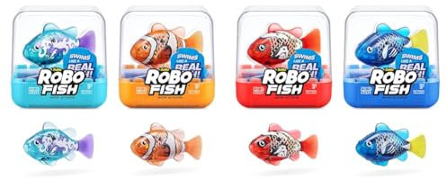 ROBO ALIVE Robo Fish Serie 3 Roboter-Fisch, 2er-Pack & Robo Fish Series 3 Roboter-Fisch, 2er Pack, Blau und Rot, schwimmt in mehrere Richtungen, batteriebetrieben, Spielzeugfisch, Poolspielzeug