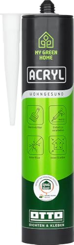 My Green Home Acryl 300ml - Problemlos überstreichbar - Für Fugen & Risse - Geprüft emissionsarm - Vergilbt & vergraut nicht (Weiß)