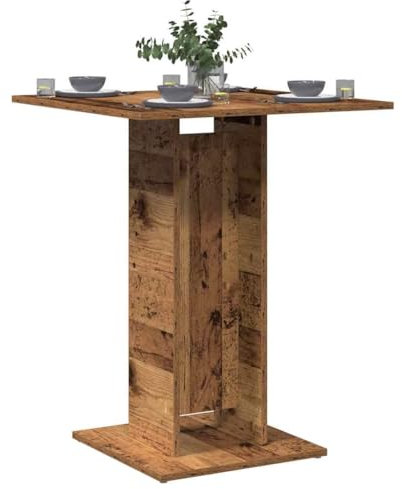 Somanki Bistrotisch Altholz-Optik 60x60x75 cm Holzwerkstoff, Stehtisch, Balkontisch, Partytisch, Biertisch, Beistelltisch, Bierkasten Tisch - 856022