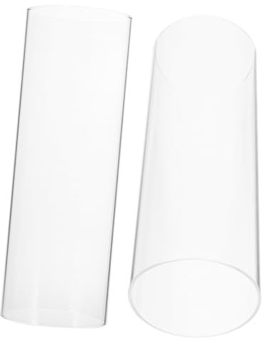 MUSISALY 2pcs Glass Dome Candle Cover Decorative Candle Holder Desktop Glass Cloche for Pillar Supply for Living Decor