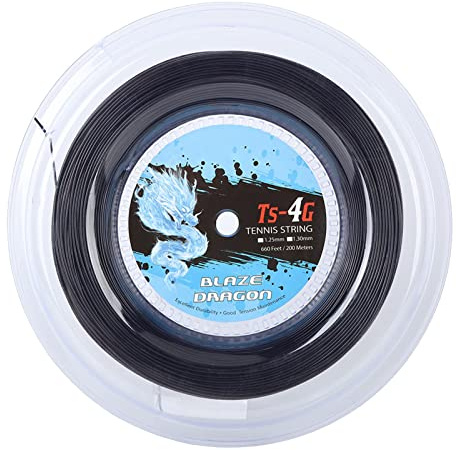 equlup Tennis String, 200m 656ft Reel Tennis Racket Strings Sports Reel Synthetic Tennis Racket String TS 4G Tennis String Set for Gym Sport Outdoor