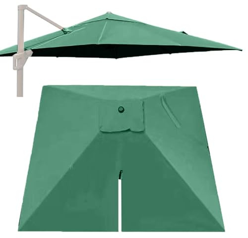 QSPNVFB 250cm 300cm Quadrato Ombrellone Decentrato Telo Di Ricambio 8 Stecche Baldacchino Per Ombrellone A Sbalzo Giardino Copertura Per Ombrello Piscina(Dark green,3m (10'))