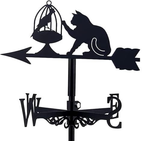 WBAODAN Wetterhahn Tier Metall Windrichtungsanzeiger Windmessung im Freien Wind Direction Indicator Für Dach Gartenhaus Außen Terrasse Rase Garten Deko Einfach zu Montieren